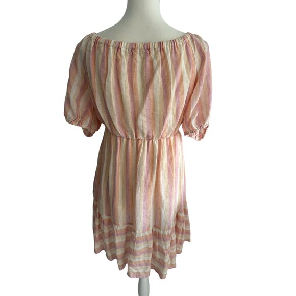 POOKIE & SEBASTIAN Striped Linen Blend Dress Size L - Picture 7 of 12